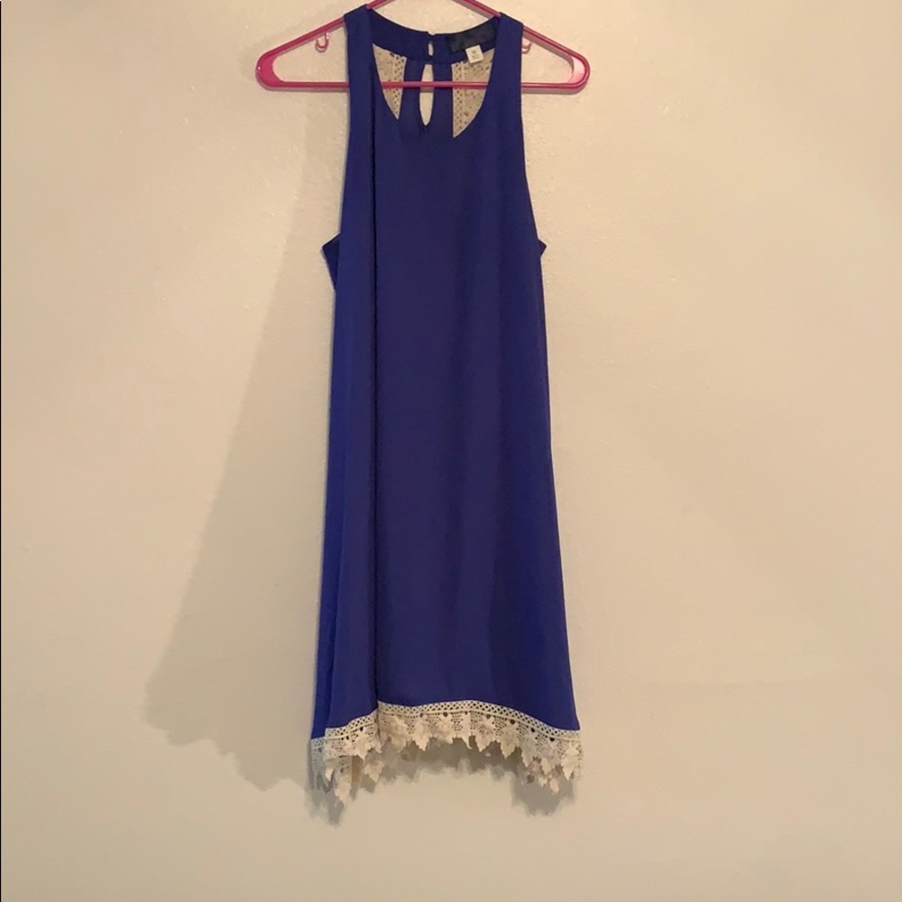 Francesca blue dress with lace accents